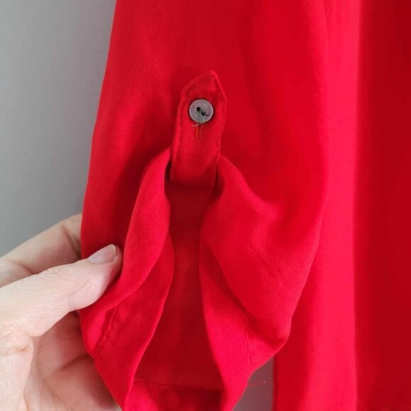 Express Red Vneck blouse. EUC - Picture 4 of 5